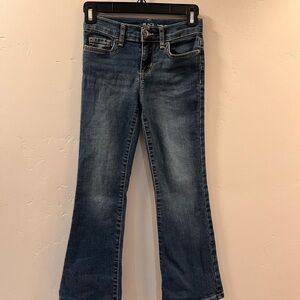 Children’s Place Girls Flared Bootcut Denim Jeans Size 8 Dark Wash